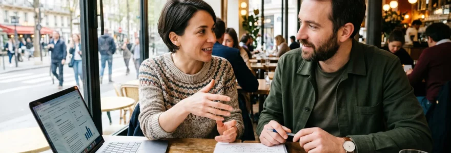 Deux personnes discutant d
